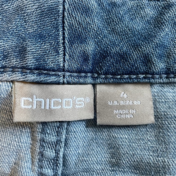 Chicos button front denim skirt size 4 20/22 XXL - Picture 3 of 5